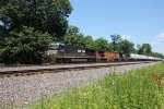 NS 7696 takes an intermodal train West at MP 116